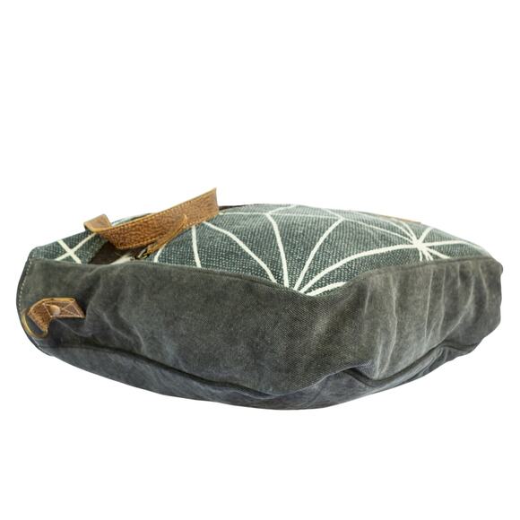 Women's Large Tote MYRA BAGS Cowhide Blue Geometric Purse Removable Strap - Picture 5 of 8